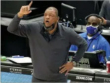  ?? CHARLES REX ARBOGAST — THE ASSOCIATED PRESS ?? Sixers coach Doc Rivers is leading the No. 1team in the Eastern Conference. But during the tumult of 2020-21, no one’s quite sure what that placement measures.