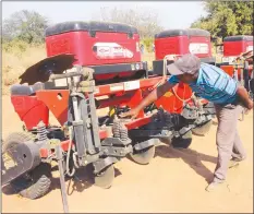  ??  ?? Some of the equipment which was provided by First Lady Amai Mugabe to assist Bulawayo Kraal Irrigation Scheme