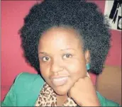  ??  ?? HIGH MAINTENANC­E: Zethu Radebe in the Afro she had when she first met her boyfriend Sokha Vutha. Although he liked it, he thought it was just too difficult to maintain.