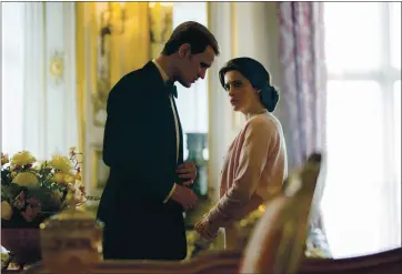  ?? PHOTOS: NETFLIX ?? Claire Foy is Queen Elizabeth II and Matt Smith is Prince Philip in a scene from “The Crown.” The Netflix series captures much, but not all, of the true nature and history of Philip, who died April 9 at age 99.