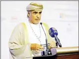  ??  ?? Oman’s Oil Minister Mohamed al-Rumhi addresses an oil and gas conference held in Kuwait City on April
16. (AFP)