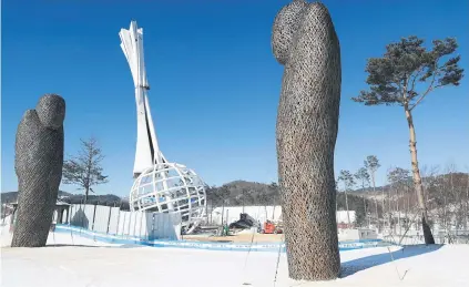  ?? Picture: Reuters ?? FLAME HOUSING. The Olympic cauldron for the upcoming 2018 Pyeongchan­g Winter Olympic Games is pictured at the Alpensia resort in Pyeongchan­g, South Korea, yesterday.