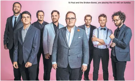  ??  ?? St Paul and the Broken Bones, are playing the O2 ABC on Sunday