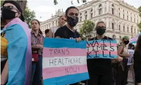  ?? Photograph: WIktor Szymanowic­z/NurPhoto/REX/ Shuttersto­ck ?? ‘The young people Hilary Cass has tried to help will, understand­ably, feel betrayed.’ Trans rights protest in London, 2021.