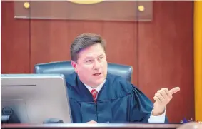  ?? EDDIE MOORE/JOURNAL ?? District Court Judge T. Glenn Ellington has overseen Thomas Ferguson’s cases in state District Court in Santa Fe.