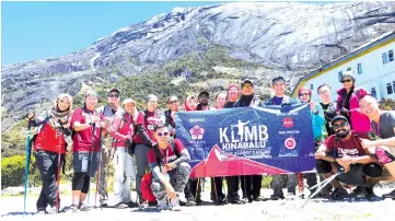 ??  ?? The Klimb Kinabalu 2018 team at Laban Rata after summitting Low’s Peak.