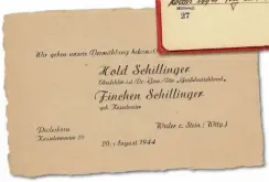  ??  ?? Die Hochzeitsa­nzeige.