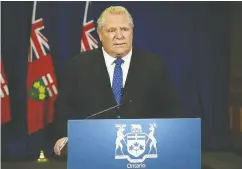  ?? Postmedia News ?? Those who flaunt the “rules” to hold large gatherings “must be a few fries short of a Happy Meal,”
Ontario Premier Doug Ford said.