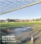  ??  ?? MATCH OFF: Many pitches are unplayable