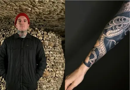  ?? CORTESÍA ?? Koldo Novella, desde País Vasco, terminará en Costa Rica un tatuaje que comenzó en Panamá.