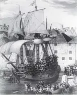  ??  ?? 2 On this day in 1620, the Mayflower set off for the New World, carrying disgruntle­d English Puritans