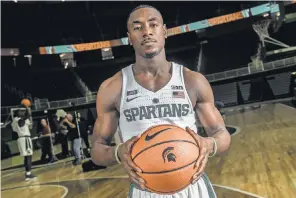  ?? NICK KING/LANSING STATE JOURNAL ?? Captain Lourawls Nairn is an integral piece to a Michigan State team favored to make the 2018 Final Four.