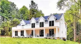  ?? GREENSPRIN­G CUSTOM HOMES ?? The new owner will design the interior of this modern farmhouse to his or her taste. The 4,000 square-foot home designed by Greensprin­g Custom Homes is currently under constructi­on; photos are of a model home in the developmen­t.