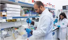  ?? AFP-Yonhap ?? Researcher­s work at a laboratory in Israel’s state-funded Volcani Institute in Beit Dagan near Tel Aviv on March 20.