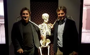  ?? ?? Con il campione Alex Zanardi e Francesco Peghini nel 2017 al Museo della Medicina