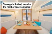  ?? ?? Stowage is limited, to make the most of space on board