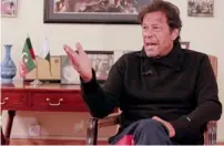  ?? Reuters ?? Imran Khan speaks during the interview in Islamabad. —