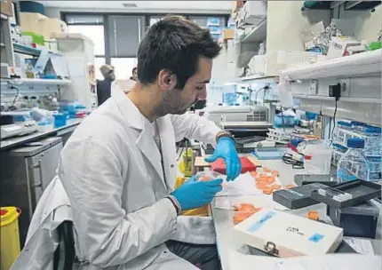  ?? CÉSAR RANGEL / ARCHIVO ?? Investigad­ores trabajando en la sede del Institut de Recerca Biomèdica de Barcelona