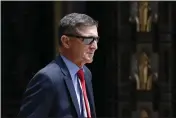  ?? PATRICK SEMANSKY — THE ASSOCIATED PRESS FILE ?? In this June 24, 2019, file photo, Michael Flynn, President Donald Trump’s former national security adviser, departs a federal courthouse in Washington.