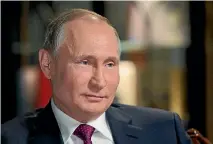  ?? PHOTO: AP ?? President Vladimir Putin speaks during an interview with NBC News’ Megyn Kelly in Kaliningra­d, Russia.