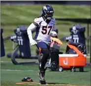  ?? ANDY CROSS — THE DENVER POST ?? Denver Broncos guard Billy Turner (57) at the Ucheath Center September 01, 2022.