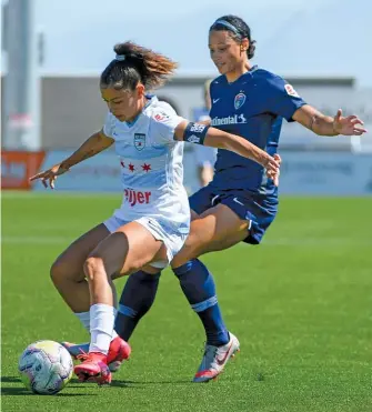  ?? GETTY IMAGES ?? Red Stars defender Sarah Gorden (shown in the NWSL Challenge Cup) is using her platform to do good.