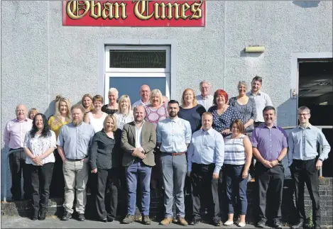  ??  ?? The team at The Oban Times has made history by producing the first compact edition of the newspaper.