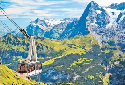  ?? DOMINIC ARIZONA BONUCCELLI ?? Sleek lifts on the Schilthorn­bahn mountain transport locals and visitors alike in the Swiss Alps.