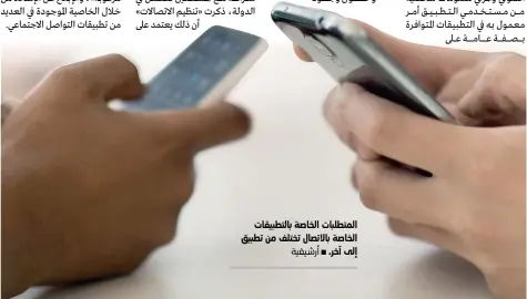  ??  ?? المتطلبات الخاصة بالتطبيقات الخاصة بالاتصال تختلف من تطبيق إلى آخر. À أرشيفية