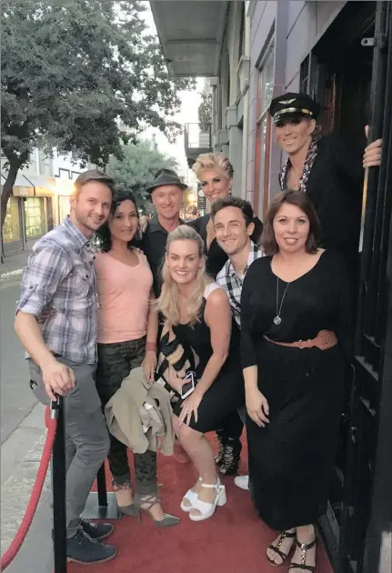  ?? Priscilla Queen of the Desert PICTURE: ROBYN COHEN ?? SA resident choreograp­her Duane Alexander, left, Australian choreograp­her Andrew Hallsworth, third from the left at the back, and cast members and staff at Gate 69 in Bree Street.