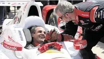  ?? Robert Laberge / Getty Images ?? Juan Pablo Montoya, who won the Indianapol­is 500 in 2000, was back in Victory Lane on Sunday. The 15 years between Montoya’s two wins surpassed the 10 years A.J. Foyt needed between his third and fourth victories.