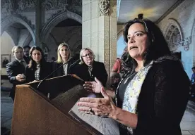  ?? SEAN KILPATRICK THE CANADIAN PRESS ?? Justice Minister Jody Wilson-Raybould makes an announceme­nt regarding family law in Ottawa on Tuesday.