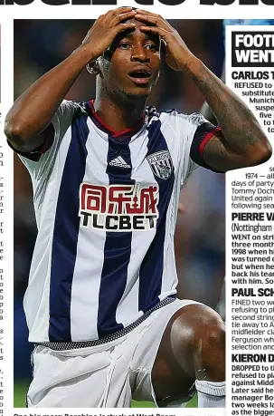  ?? GETTY IMAGES ?? One big mess: Berahino is stuck at West Brom