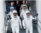  ?? AP ?? Astronauts, from left, Shannon Walker, Victor Glover, Soichi Noguchi and Mike Hopkins have been in quarantine.