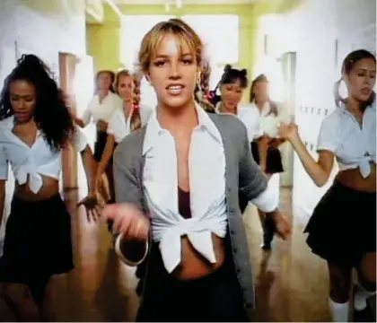  ?? ?? Croaky queen: Britney Spears in the video for her 1998 breakthrou­gh hit, Baby One More Time