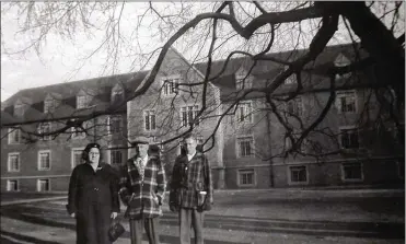  ?? CONTRIBUTE­D ?? Loucretia, Karl and Russell Brunner at Massillon State Hospital in 1955. Russell Brunner disappeare­d from Massillon State Hospital 50 years ago, but his family think a body found on the hospital’s grounds in 1972 may be him.