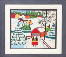  ?? PENTICTON ART GALLERY/Special to the Herald ?? This painting by Maud Lewis is the flagship item in this Thursday’s art auction hosted by the Penticton Art Gallery. The reserve bid is $10,000.