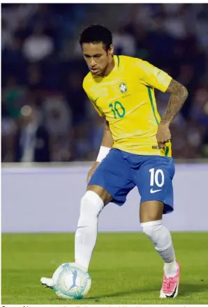  ?? — AP ?? On road to recovery: Brazil’s Neymar should be able to regain match fitness when he takes part in friendlies against Croatia on June 3 and Austria on June 10.