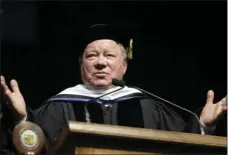  ?? SENNE ?? Actor William Shatner addresses an audience Sunday during New England Institute of Technology’s commenceme­nt, in Providence, R.I. AP PHOTO/STEVEN