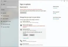  ??  ?? New Windows Hello Settings page.