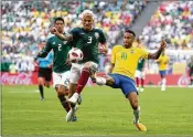  ?? BUDA MENDES/GETTY IMAGES ?? Brazil’s Neymar, right, will likely garner much of the attention in today’s match for his skills and speed as well as his on-field theatrics.