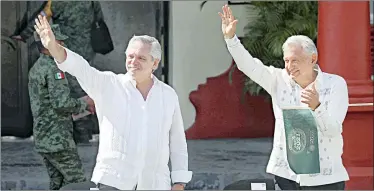  ?? Foto Marco ?? ▲ El presidente Andrés Manuel López Obrador y su homólogo de Argentina, Alberto
Fernández, en imagen de archivo. Peláez