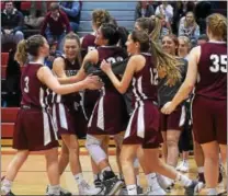  ?? PETE BANNAN — DIGITAL FIRST MEDIA ?? Conestoga celebrates its victory Sunday over Springfiel­d at Harriton High School.