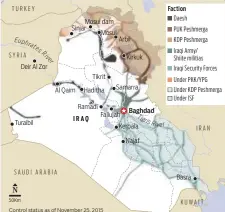  ?? Control status as of November 25, 2015
Source: Institute for the Study of War
Reuters/©Gulf News ??