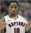  ?? DAVE SANDFORD/GETTY IMAGES FILES ?? A torn groin tendon has kept Toronto Raptors star DeMar DeRozan out of the lineup for half the season.