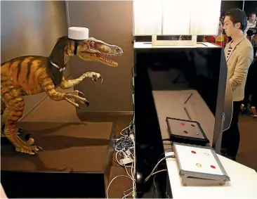  ?? AP ?? After opening to much fanfare, the Henn na (Strange) hotel has replaced more than half of its 240 robot staff – including dinosaur robot receptioni­sts – with humans, after they created problems and annoyed guests.