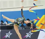  ?? HT ?? Delhi’s Mehakpreet Kaur won the rhythmic gymnastics gold. ■