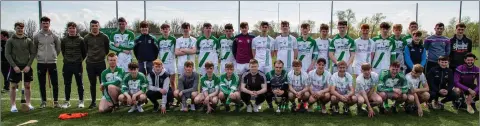  ??  ?? St. Peter’s College students past and present at the Jack Pettit Memorial primary schools hurling blitz in D.C.U.