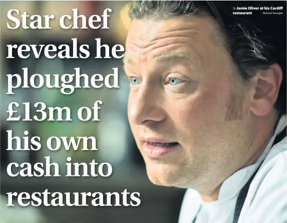  ?? Richard Swingler ?? &gt; Jamie Oliver at his Cardiff restaurant
