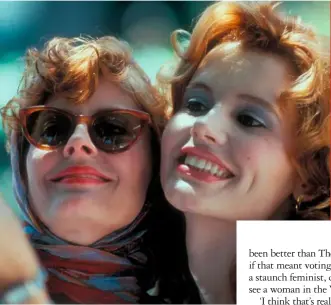  ??  ?? From left: with Geena Davis in 1991’s Thelma & Louise; with Tim Robbins in 1996; a 1978 portrait. Below: in the new short for Mercedes-benz